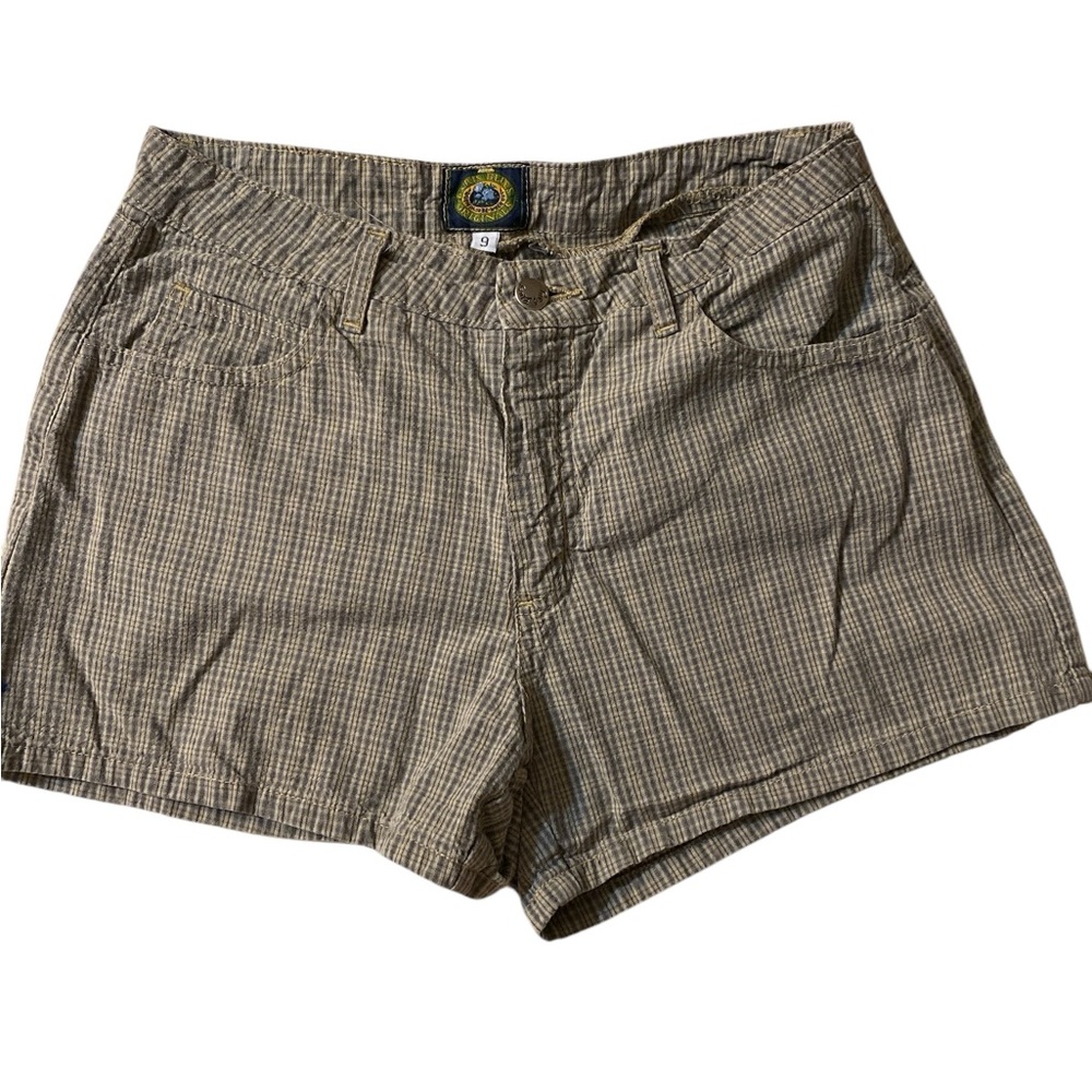 Paris Blues Originals Tan Striped Shorts Juniors Size 9 Zip Fly